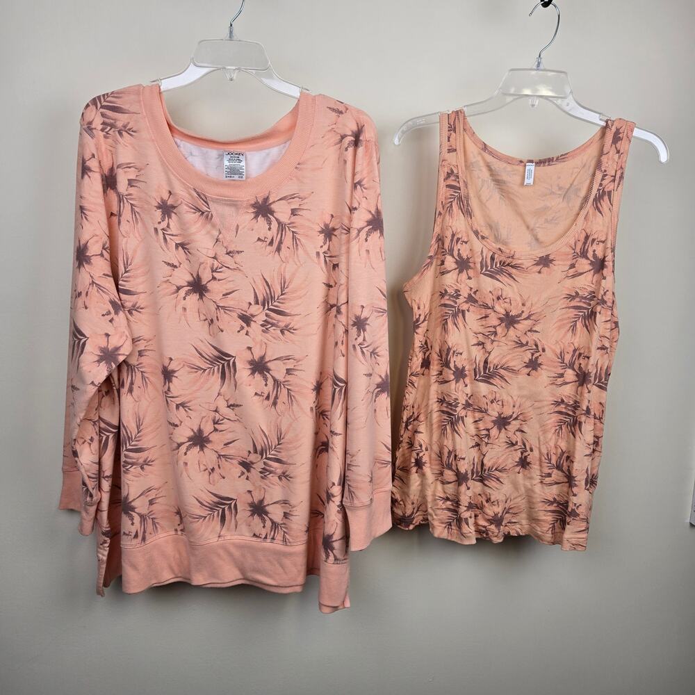 Lot of 2 Jockey 3X Shirts Sweatshirt & Tank Activewear Loungewear